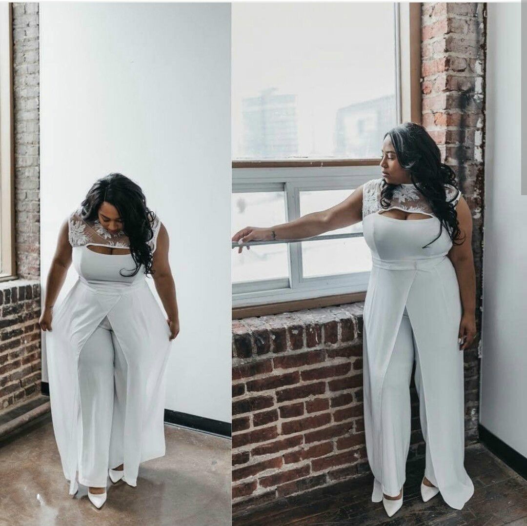 plus size white jumpsuits for evening