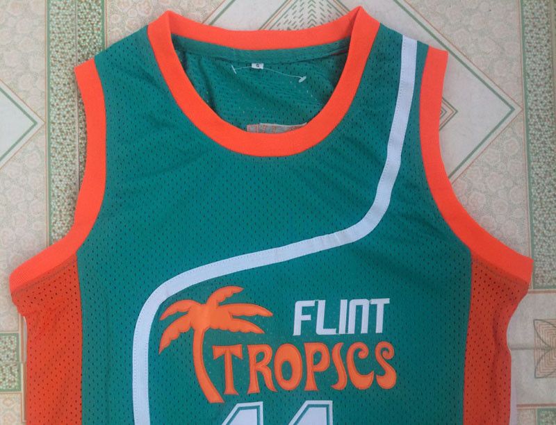 hipjazer Movie Flint Tropics 7 Coffee Black #11 Ed Monix #33 Moon 69 Downtown Jersey Retro Movie Basketball