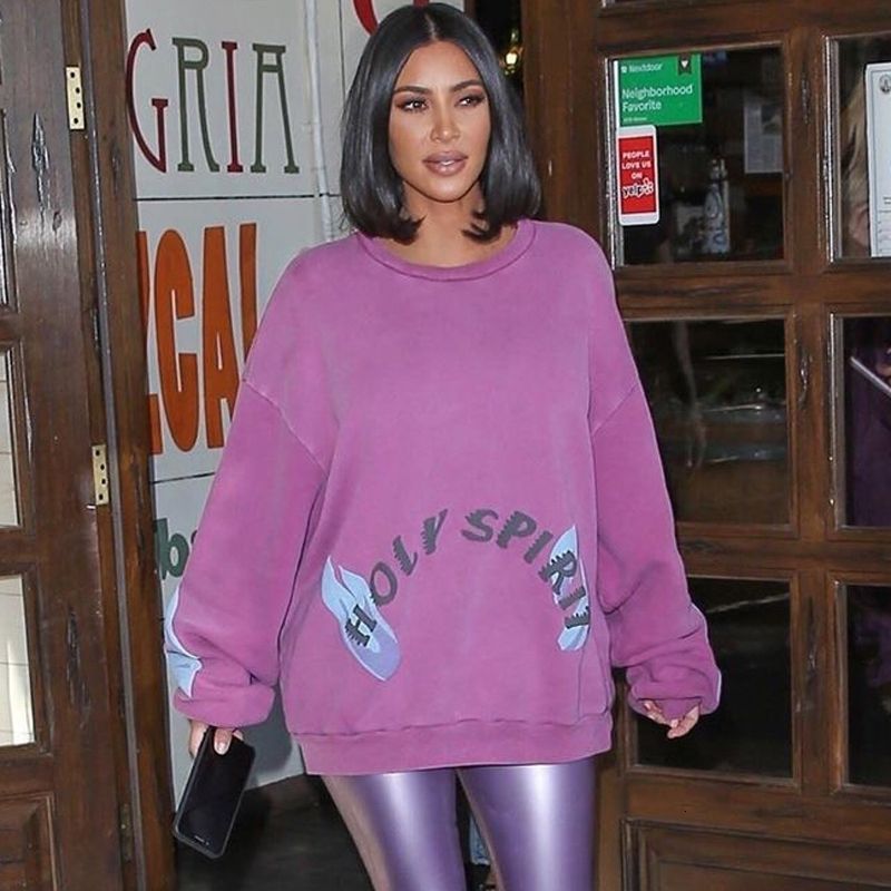 Pink Kanye West Sunday Service Holy Spirit Sweatshirt Women Men Hoodies