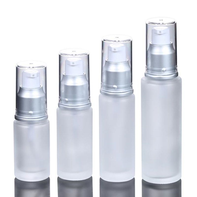 Lot de 2/ flacons en verre vides rechargeables avec pompe pour cosm/étique 30/ ml