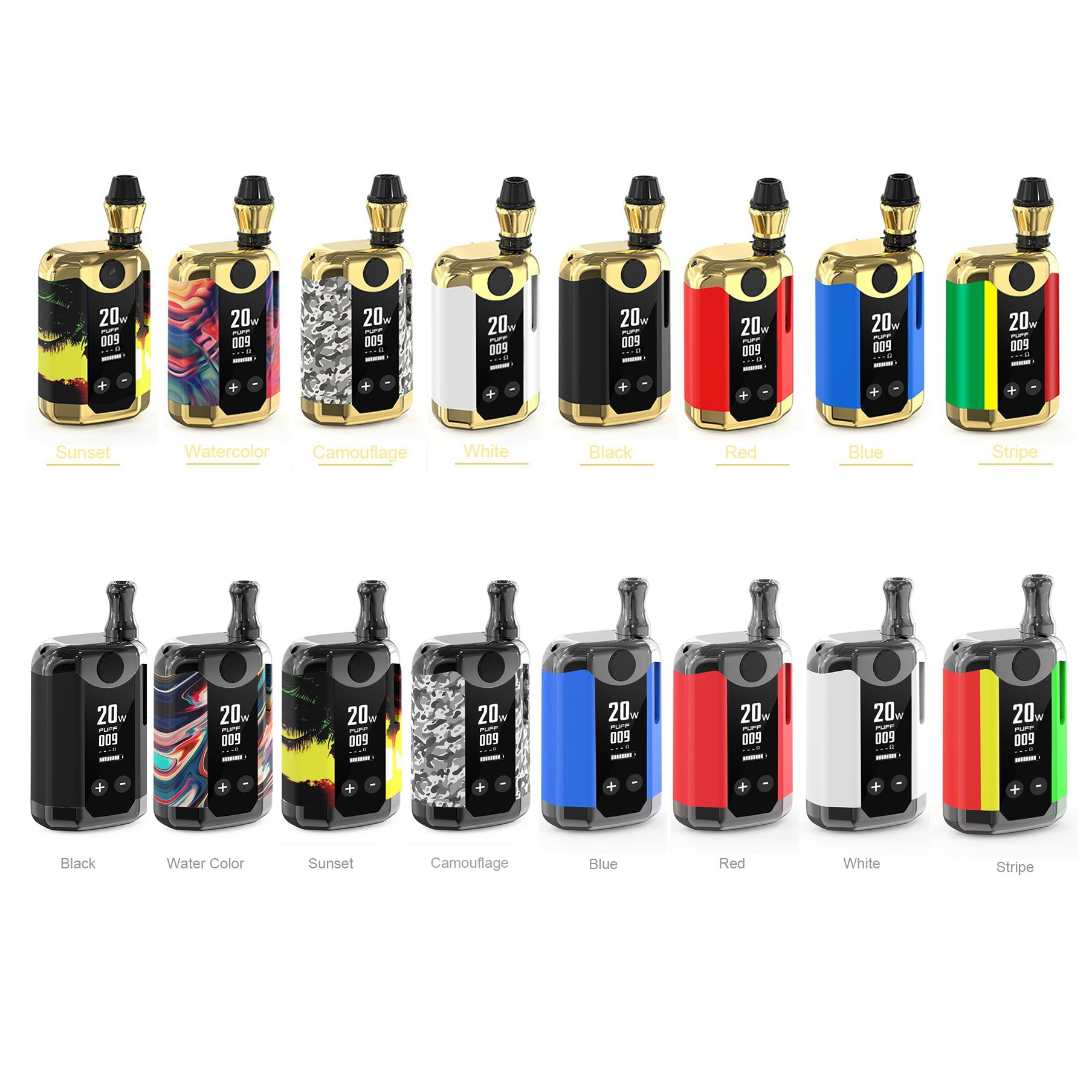 Authentic TH 420 V Box Mod Kit E Cigarette Kit 800mAh 20W Adjustable