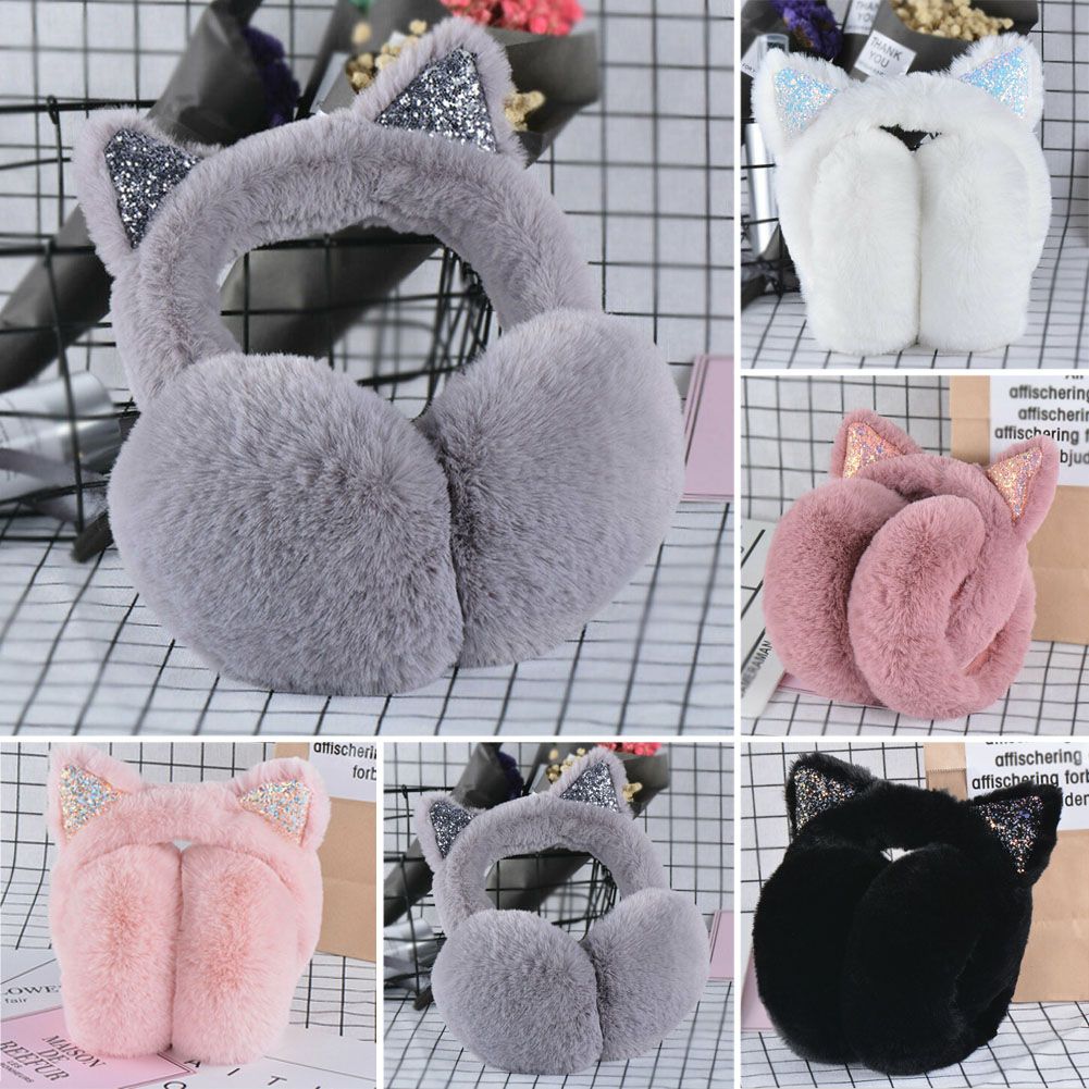 6 PK Plush Earmuff Ear Warmer Adjustable Soft Cozy Assorted Colors