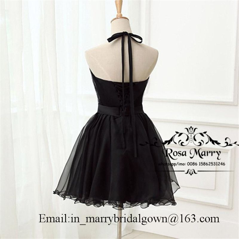 Compra Vestidos De Fiesta Baratos Negros Cortos Y Sexy De Los Años 50 2020  Una Línea Halter Cristales Hasta La Rodilla Vestidos De Fiesta De  Graduación Formales Sencillos Barato | Entrega Rápida