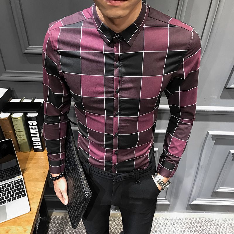 Compre 2019 Primavera Nuevo Negocio Casual Camisa A Cuadros Chico Joven Rayas Delgado Coreano De Manga Larga Ropa Del Pueblo Ropa De Hombre A 45,06 € Del Regine | DHgate.Com