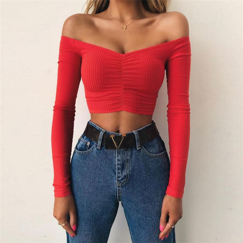girls red long sleeve top