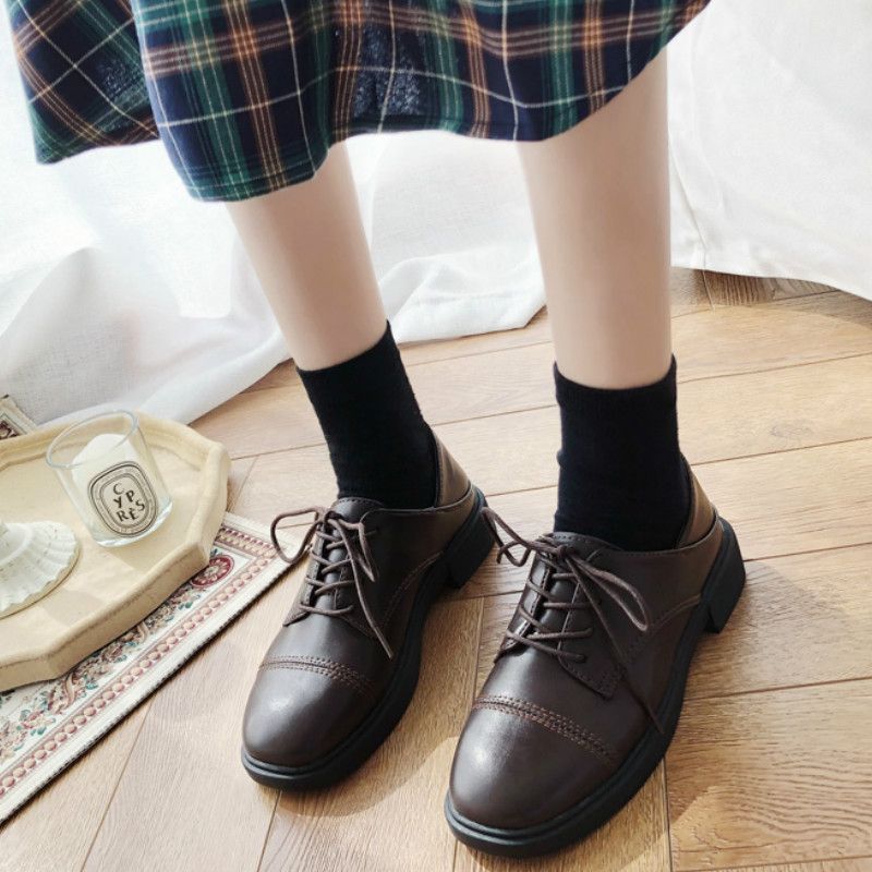 women's black oxford style shoes