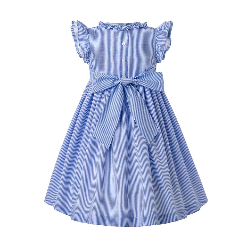 Pettigirl Light Blue Smock Dress Stripe 