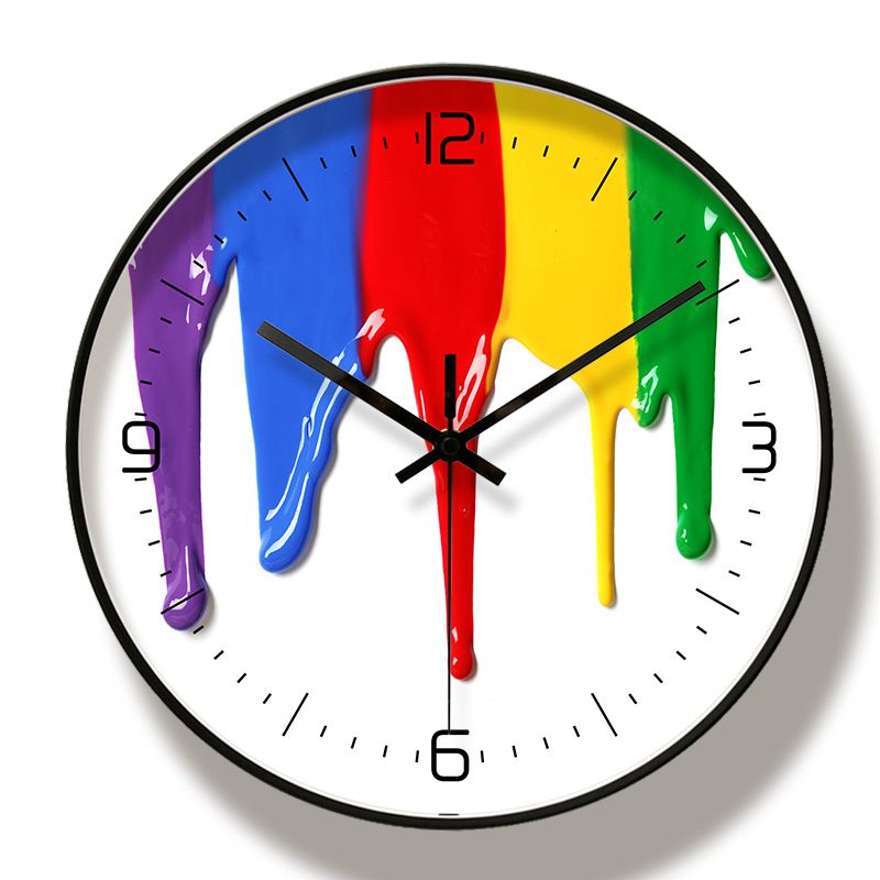 Unique Abstract Art Deco Wall Clock Creative Painter Color Living