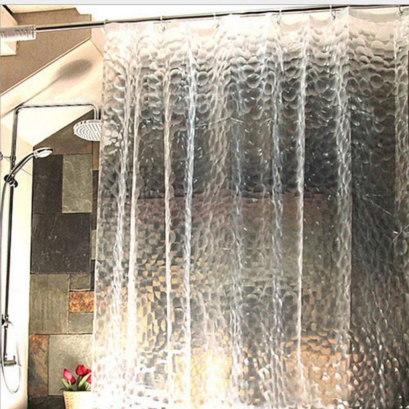 2019 3d Transparent Shower Curtain Water Cube Waterproof Clear