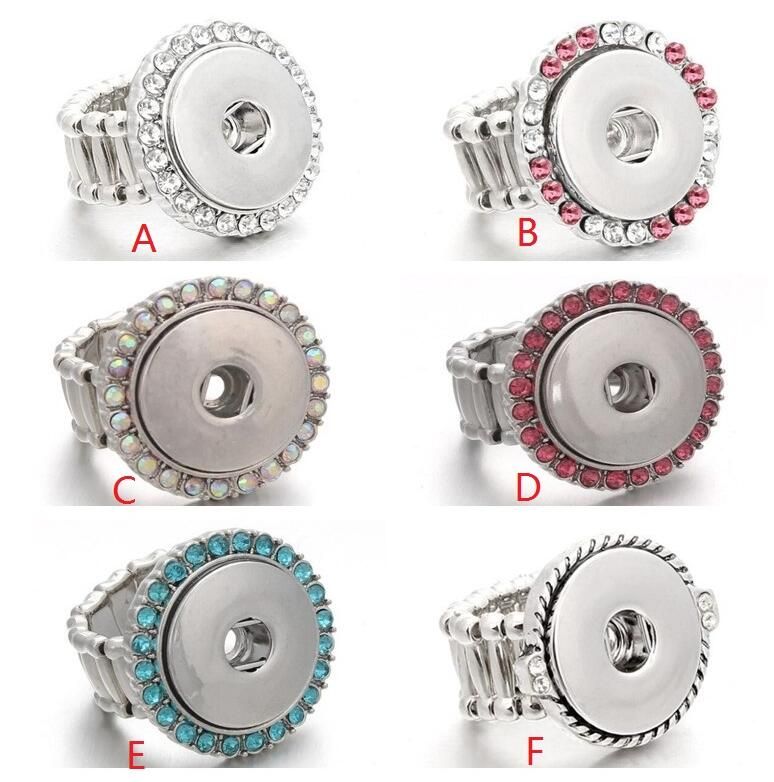 2020 Fashion Snap Rings Rhinestone Ring DIY 18mm Ginger Snap Button