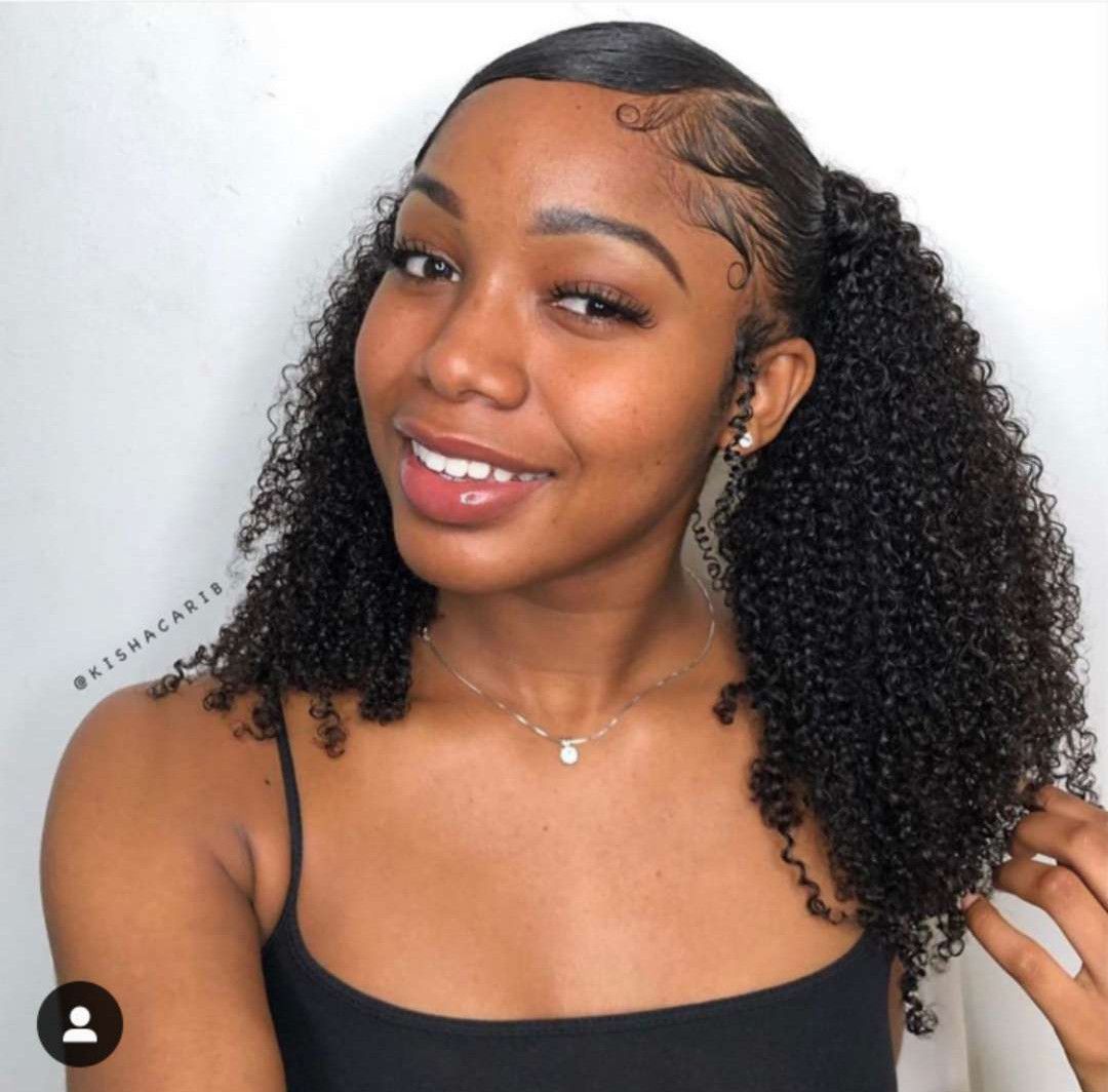 cute 3c-4a Afro kinky curly clip in pony tail hair pieces Double Best Natural looking cute 3c-4a Afro kinky curly clip in pony tail hair pieces Double Best Natural looking