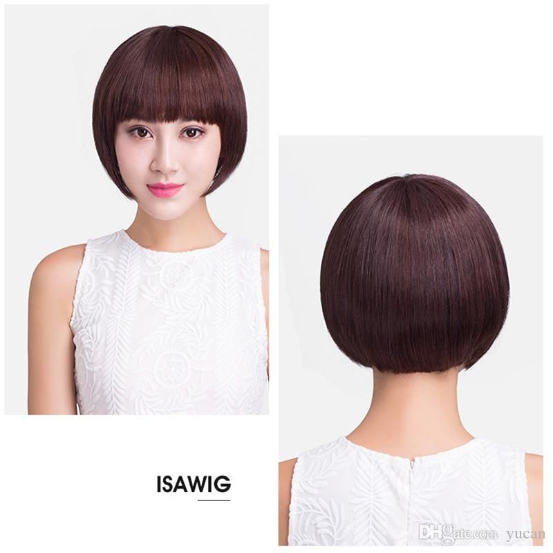Short BoBo Wig Brazilian Remy Human Hair Wigs Chinese Bangs For 