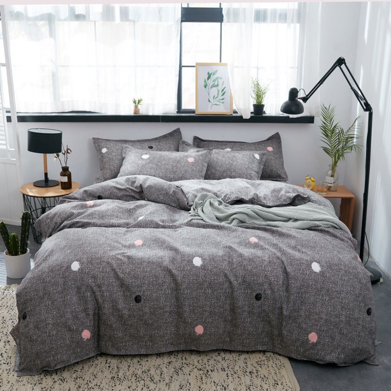2020 Home Bedding Duvet Cover Set Super King Bedclothes Grey Flat