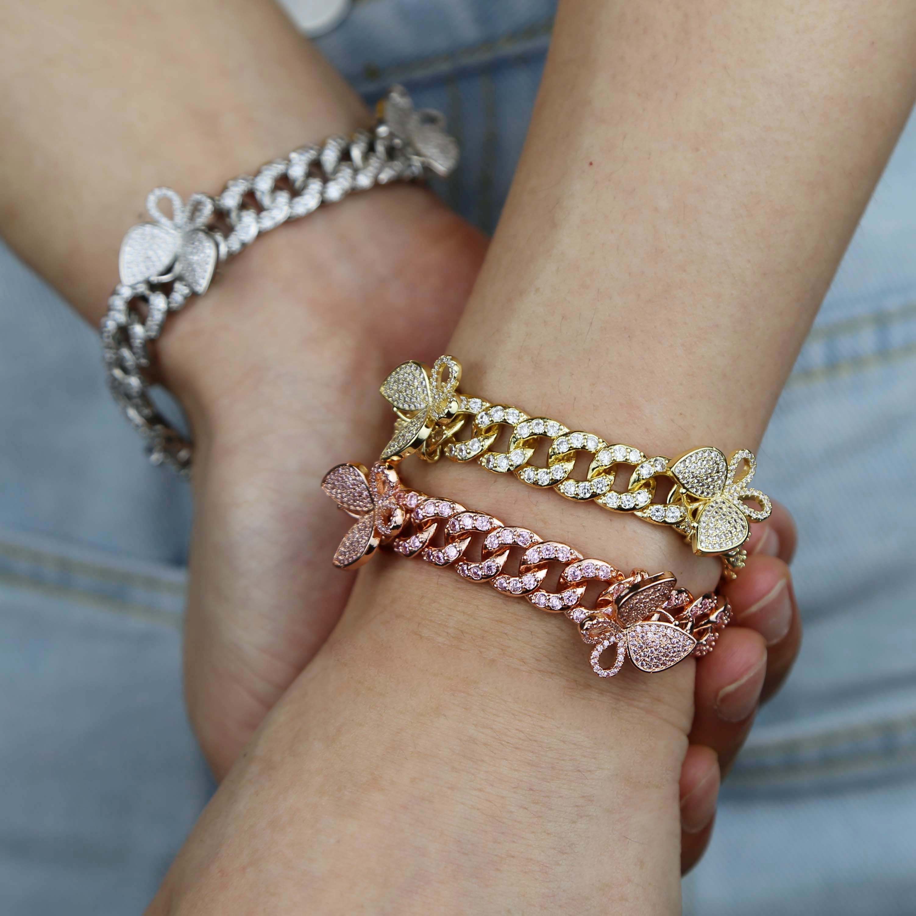 10mm Pink Miami Cuban Link Bracelet 