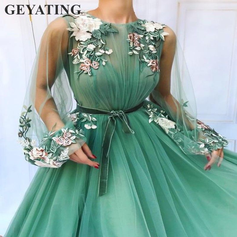 green dinner dress