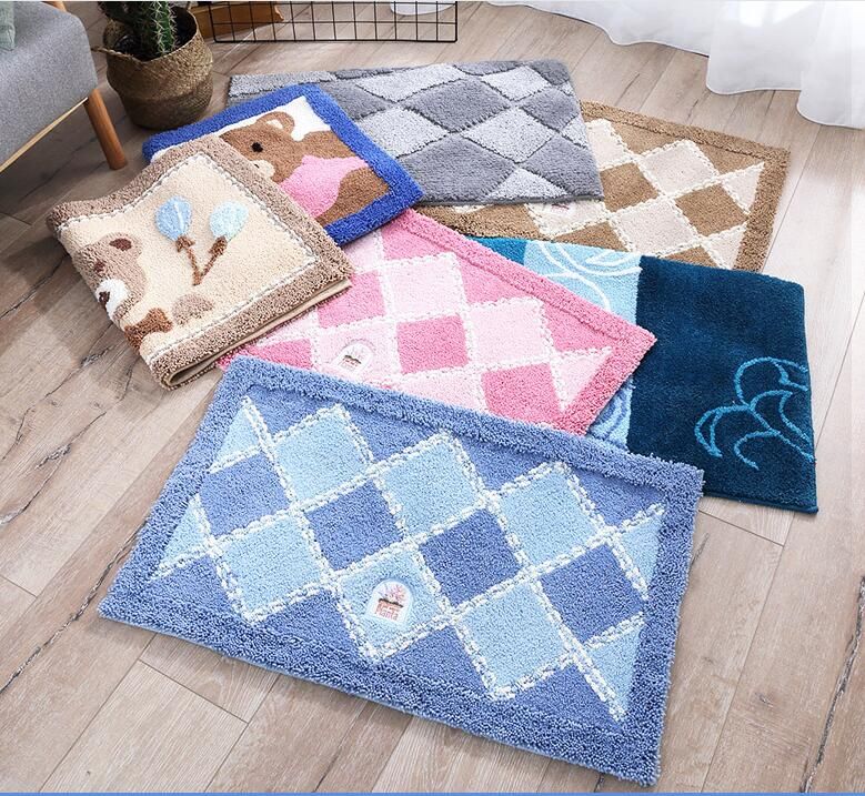 Fashion Thickened Flocking Floor Mat Home Non Slip Door Mats