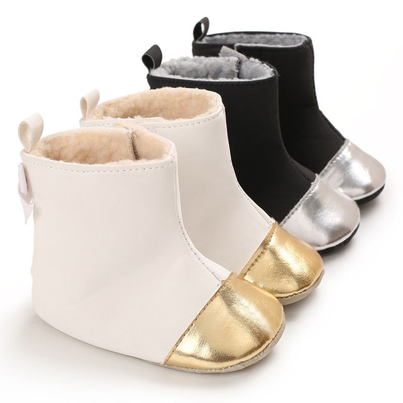Baby Boots Infant Kids Splicing Gold 