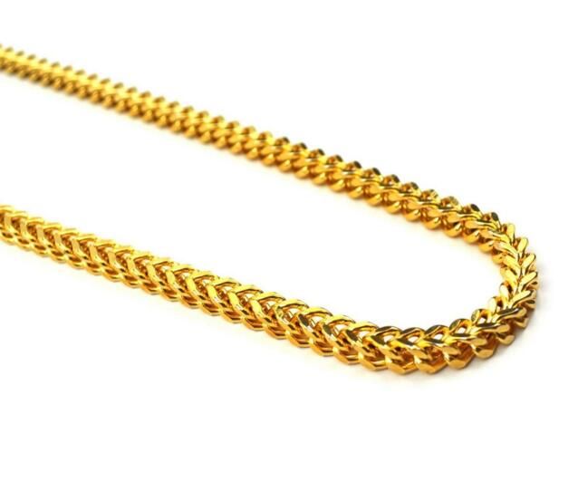 Franco Chain Necklace 18K Gold Square 