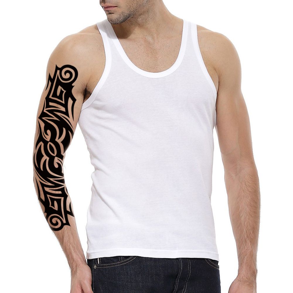 Fake Black Full Arm Design Totem Tattoo Sticker For Men Fashion Big Large Sleeve Leg Waterproof Temporary Body Art Tatoo Summer Beach Party From Homimly 2 54 Dhgate Com