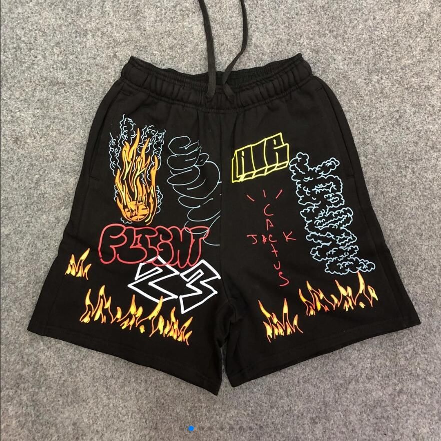 mj travis scott fleece short black