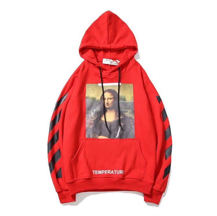 red off white mona lisa moletom com capuz