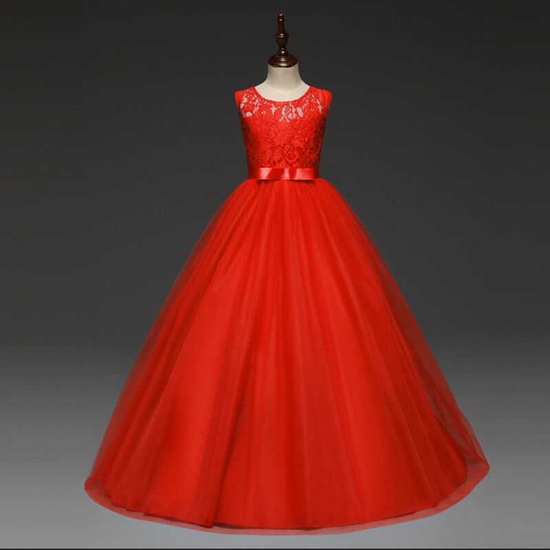 teenage girl red party dress