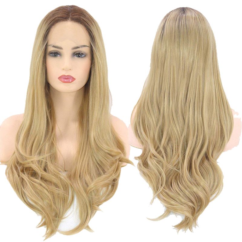 Heat Resistant Ombre Platinum Blonde Synthetic Lace Front Wigs