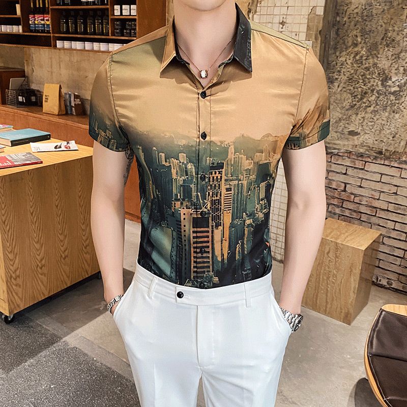 2020 2020 Big Size 3d Print Men Shirt Short Sleeve Casual Slim Fit Dress Shirt Streetwear Social Blouse Fashion Men Clothes Camisa From Hermanw 25 63 Dhgate Com