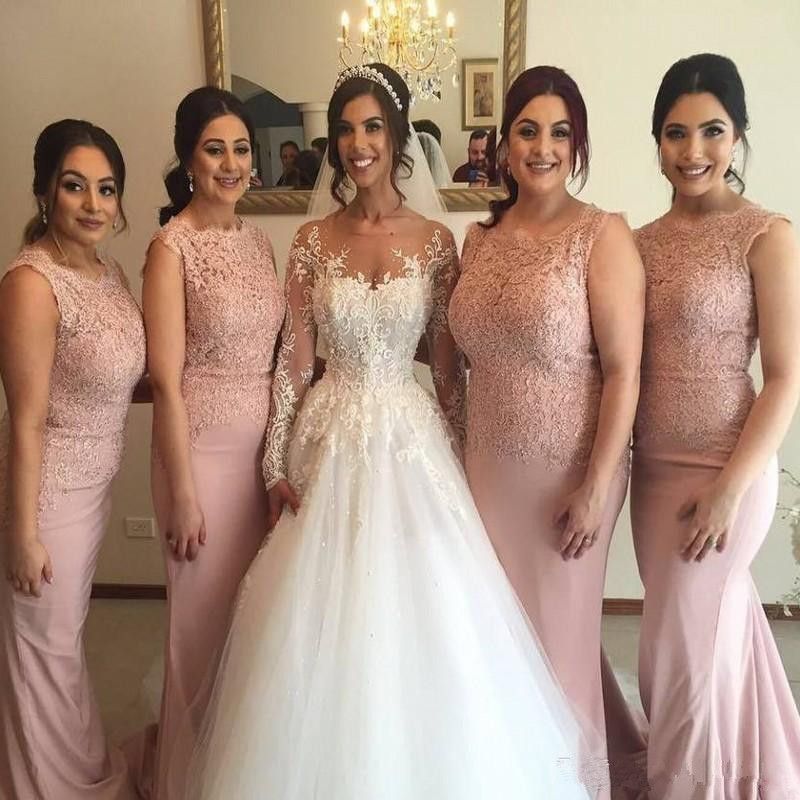 plus size blush bridesmaid dresses
