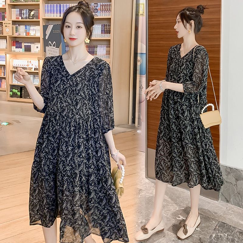 black chiffon maternity dress