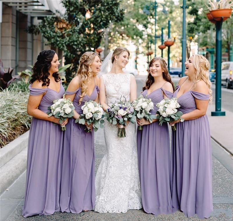 lavender and gold bridesmaid dresses