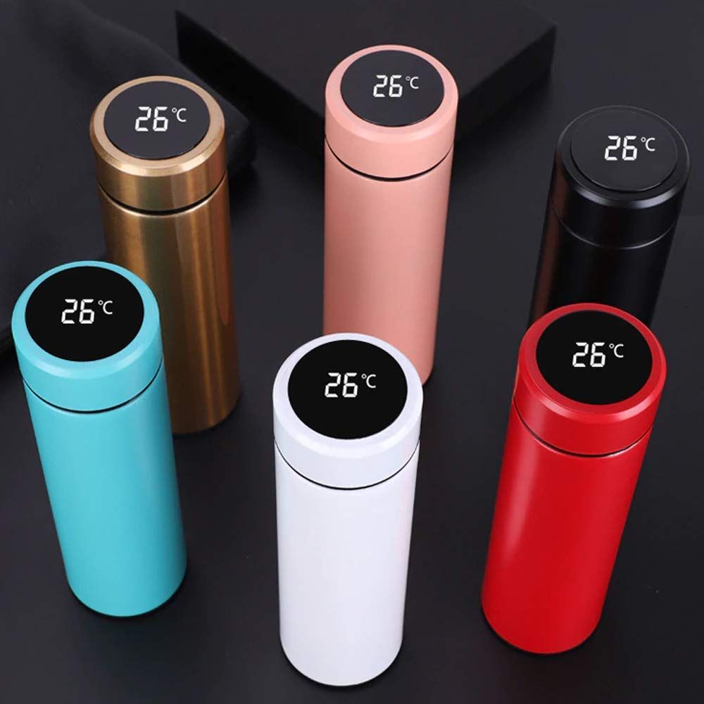 Intelligent Insulation Cup 304 Stainless Steel Creative LED Water Bottle Touch Temperature