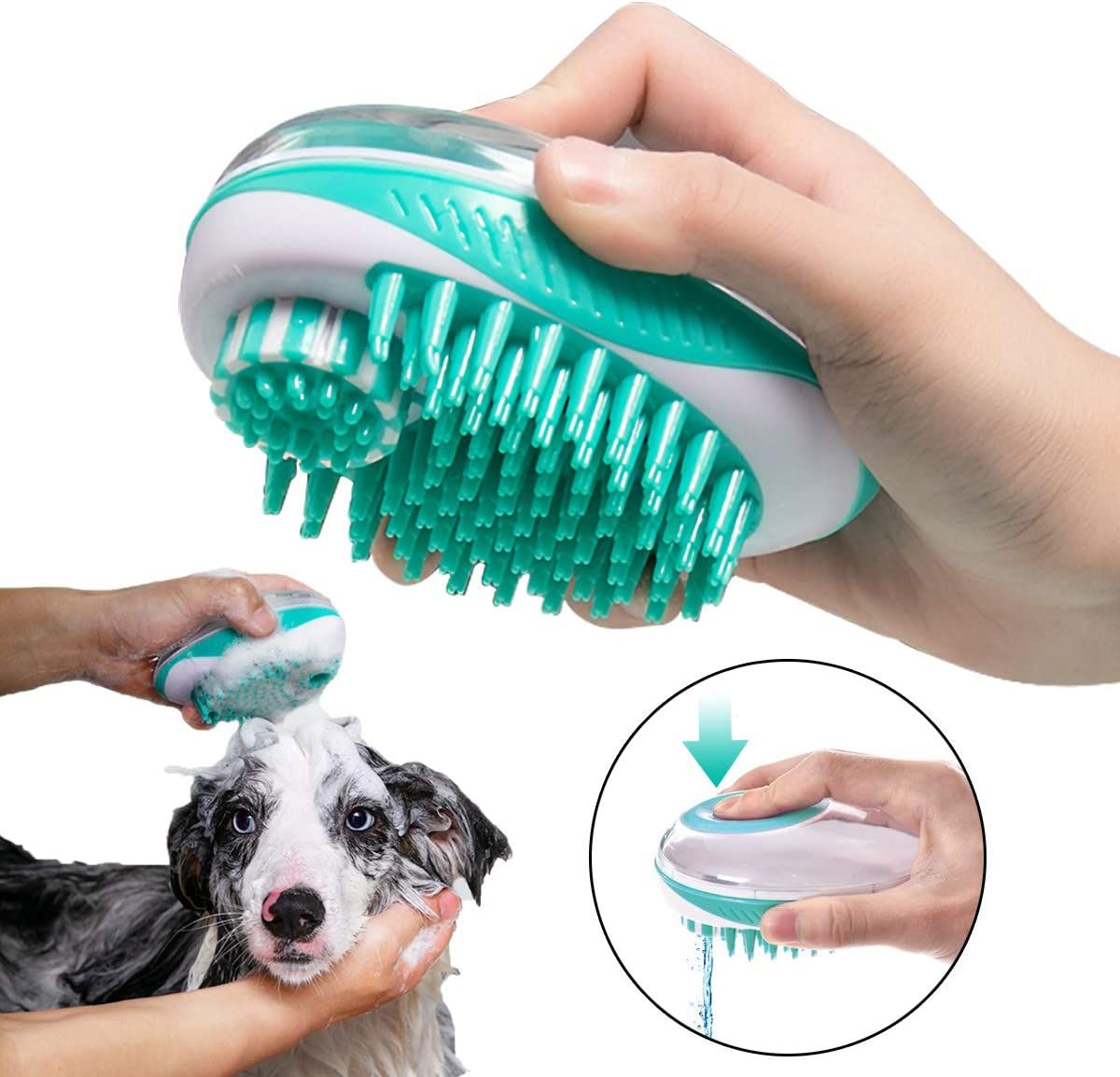 Pet Bathing Grooming Tool for Dogs Cats MagiDeal Dog Silicone Bath Brush