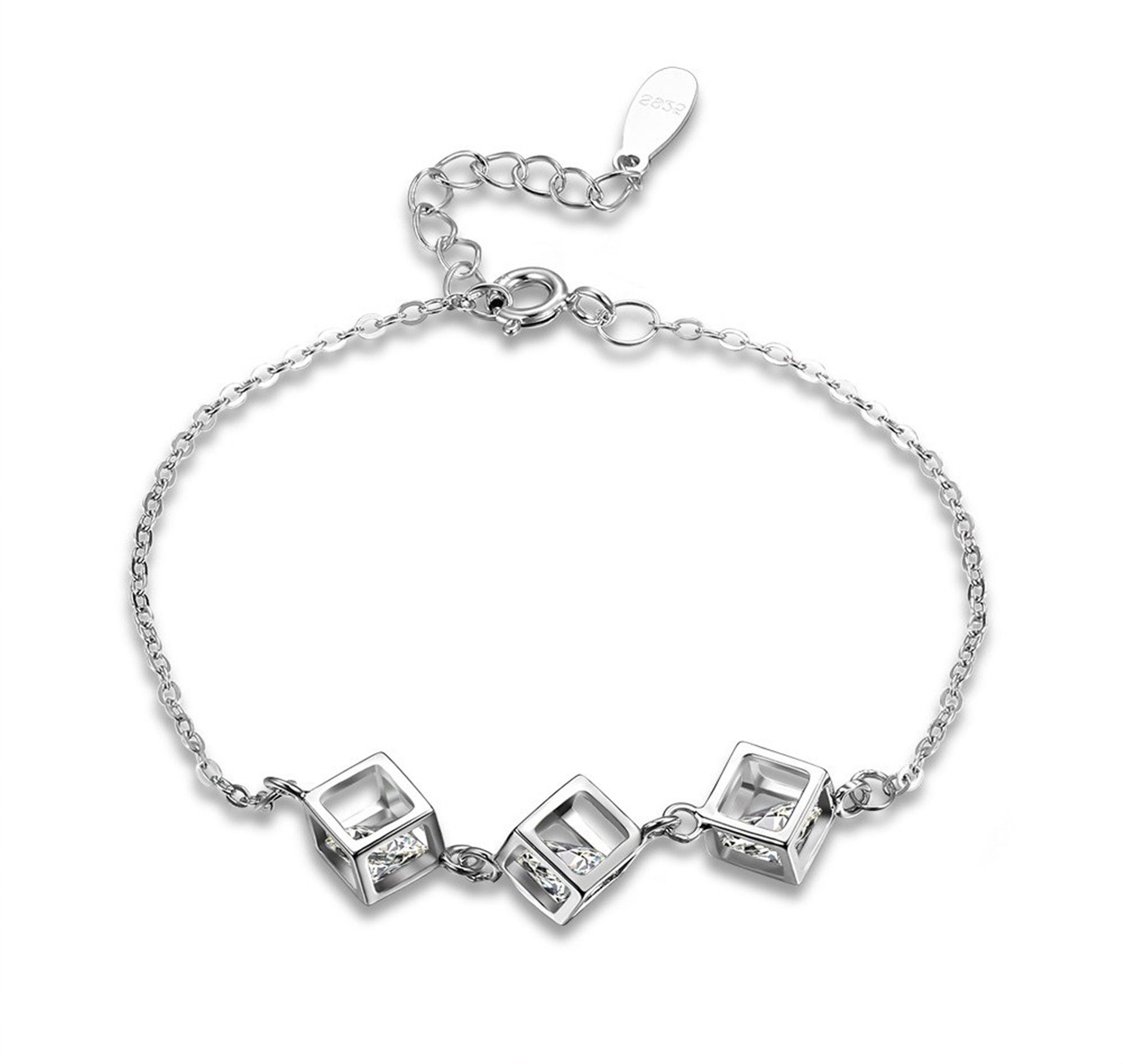 LOt Bangles Bracelets S925 Silver Bracelet Womens Fashion Simple Double-Layer Bracelet Temperament Personality