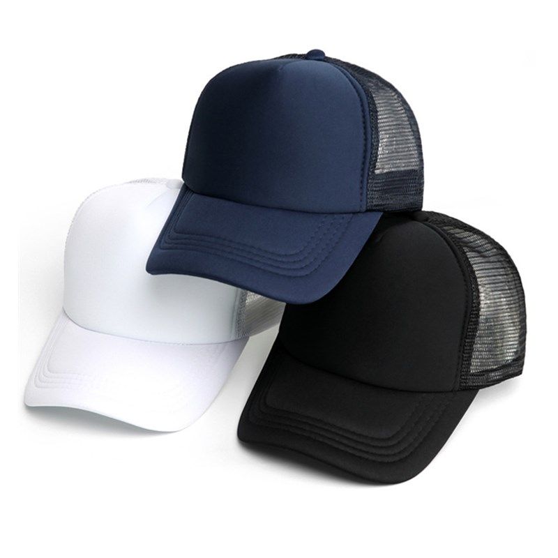 blank black trucker hat