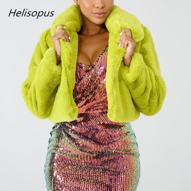 neon green fuzzy jacket