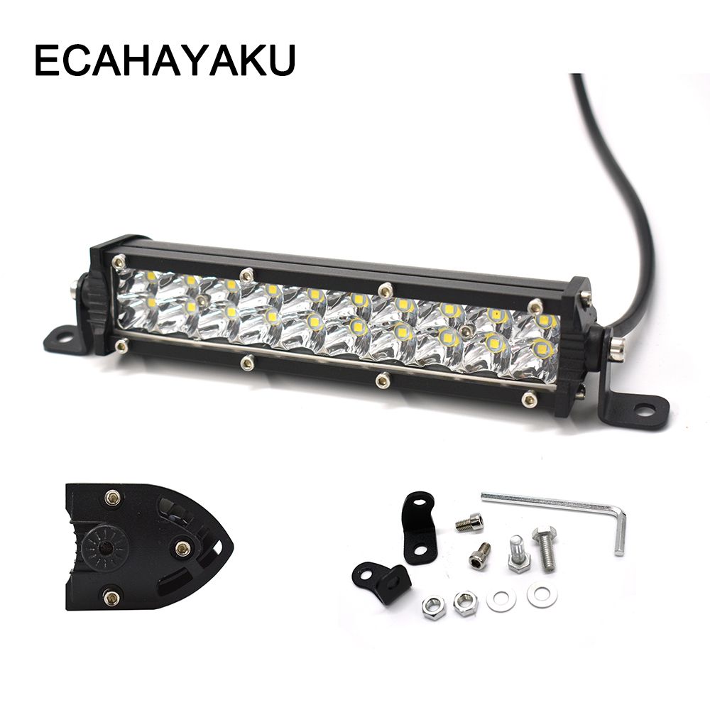 7INCH 60W Yellow Lens LED Work Light Bar Offroad Fog Driving Lamp Car 4WD Truck