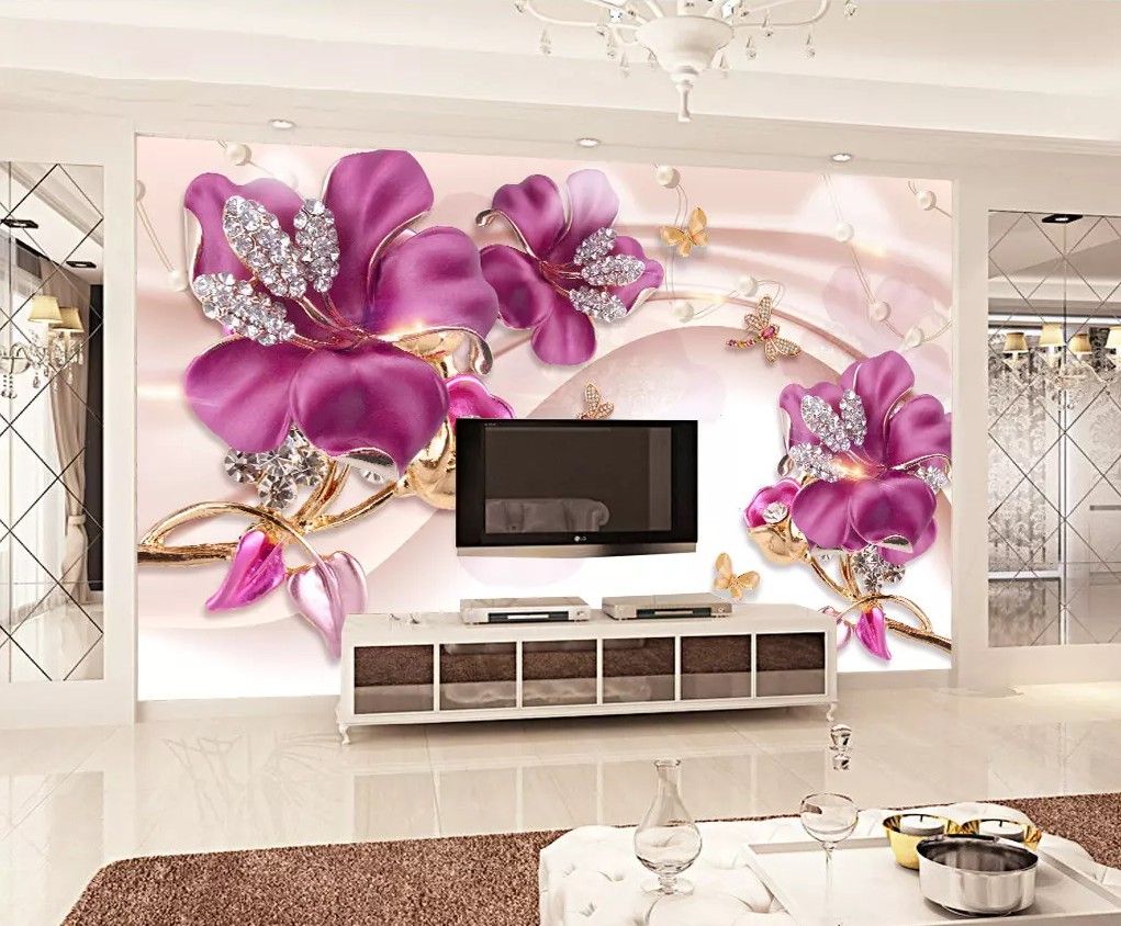 3D Embossed Flower Jewelry Pearls Wallpaper Silk Wall Murals Butterfly Crystal Diamonds Wall Art Bedroom Sofa TV Background Wall Desktop 3D Embossed Flower Jewelry Pearls Wallpaper Silk Wall Murals Butterfly Crystal Diamonds Wall Art Bedroom Sofa TV Background Wall Desktop