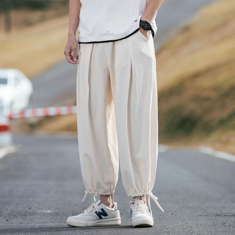 Dusør Walter Cunningham igennem Buy Best And Latest Gender Plus Size Men Wide Leg Pants 2020 Mens Casual  Ankle Length Cotton Linen Pants Korean Style Summer Male Harem 6XL 7XL 8XL  | DHgate.Com