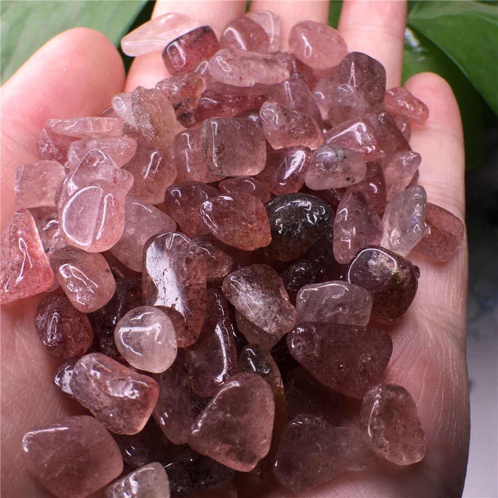 100g Natural Polished Strawberry Quartz Crystal Tumbled Bulk Lot Gravel Stone