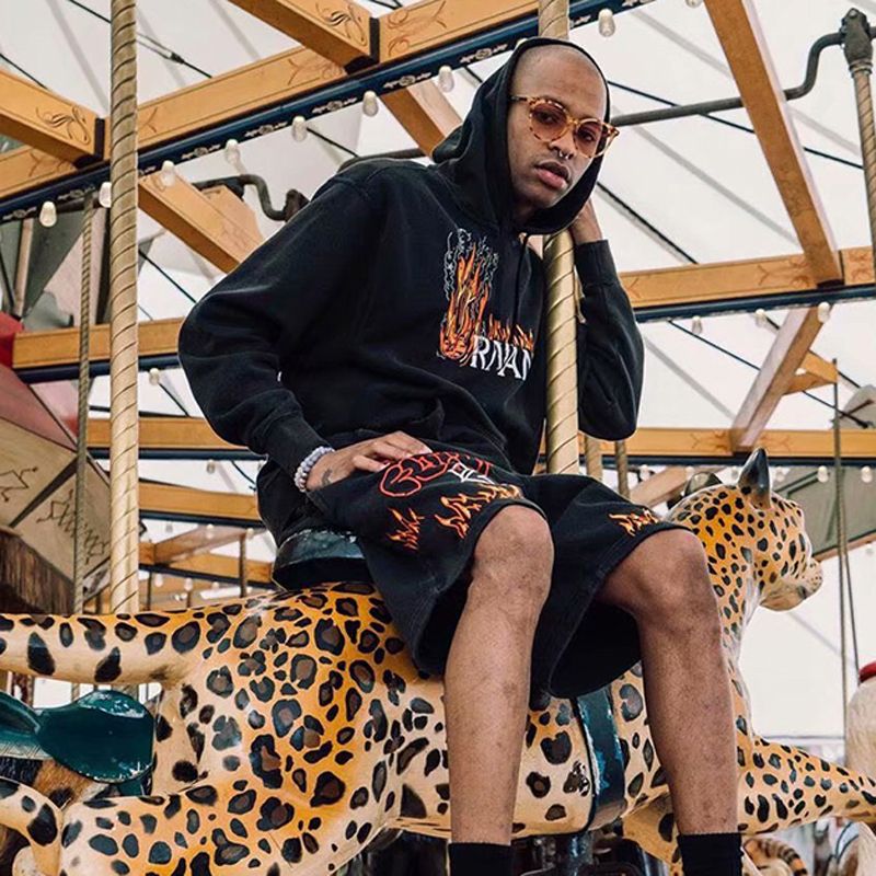 travis scott fleece shorts