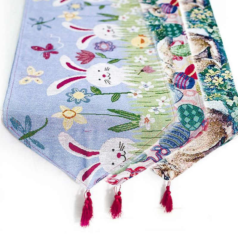 Compre Pascua De Dibujos Animados Mantel Mesa Bandera Huevo Conejo