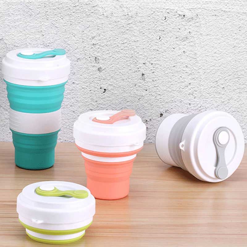 2020 Creative 550ml Folding Silicone Cup Travel Portable Water Cup Silica Coffee Mug Telescopic
