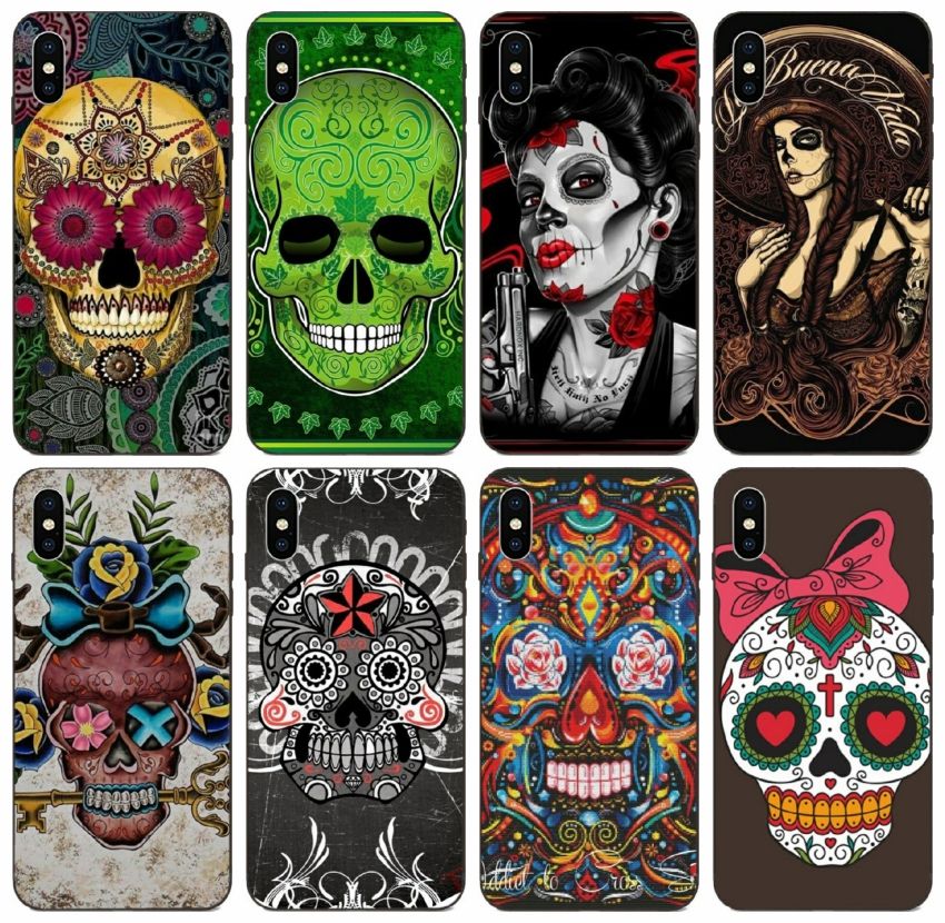 Sugarskull Colección Mexicana duro caso cubierta para teléfono móvil APPLE iPHONE 4 4S