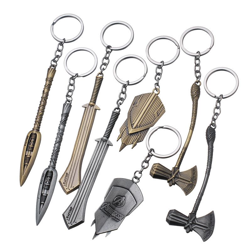 Avengers 3 Infinity War Keychain Thor New Hammer Stormbreaker Metal Pendant
