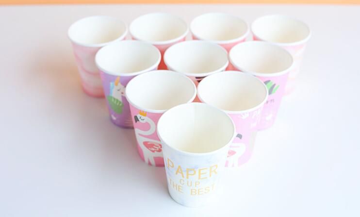 lindos vasos de papel desechables dibujos animados flamingo unicornio patrones de hojas vasos desechables niños niños niñas bebé fiesta de cumpleaños copas para beber lindos vasos de papel desechables dibujos animados flamingo unicornio patrones de hojas vasos desechables niños niños niñas bebé fiesta de cumpleaños copas para beber