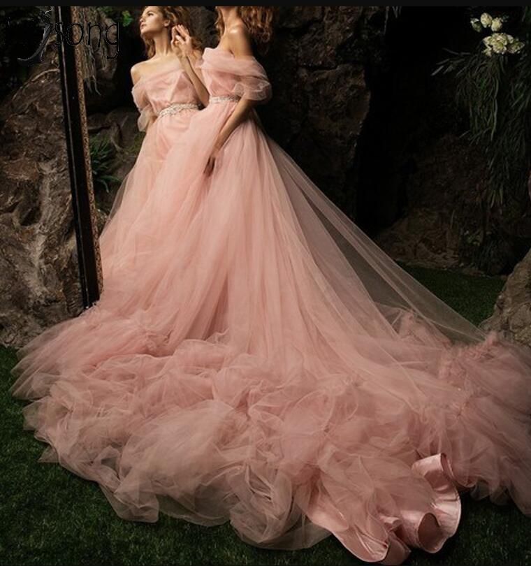 Encantador Rosa Clara Vestidos de gala 2020 A-Line / Princess Spaghetti  Straps Rebordear Crystal Perla Lentejuelas