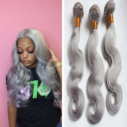 Grey Hair Bundles 9A Indian Gray Virgin Human Hair Body Wave Weaves Silver Gray Hair Extension Grey Hair Bundles 9A Indian Gray Virgin Human Hair Body Wave Weaves Silver Gray Hair Extension
