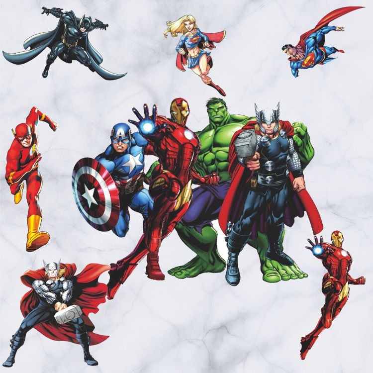 45cmx60cm Avengers Wall Decor Children Cartoon Wall Posters For Kids Bedroom Decoration Stickers Wallpaper Home Decor Nursery Art Pictures Baby Room