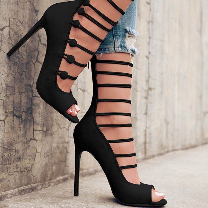 peep toe bandage pumps